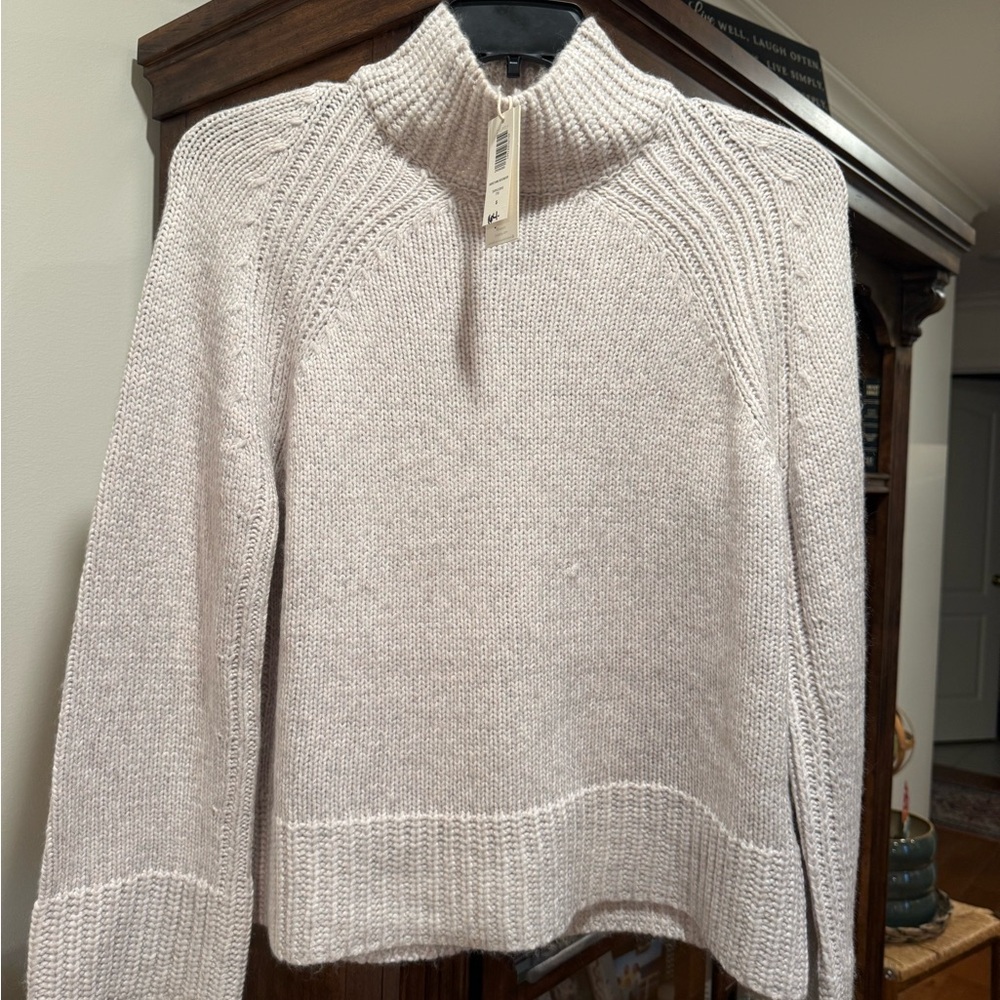 Z Supply Cream Ribbed Mock Neck Sweater - Picture 3 of 5